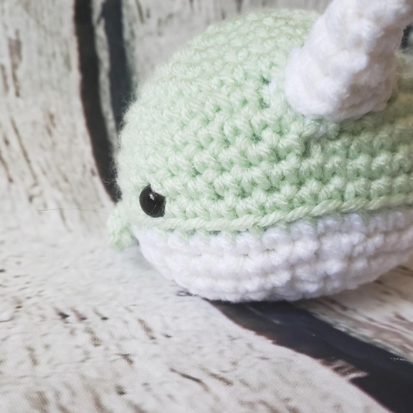 Light Green Crochet Narwhal Amigurumi - Picture 10 of 12